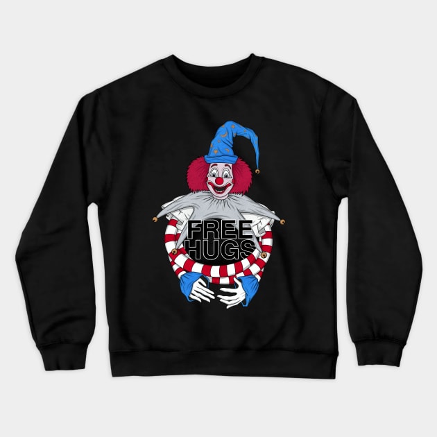 FREE HUGS Poltergeist Clown Crewneck Sweatshirt by popgorn